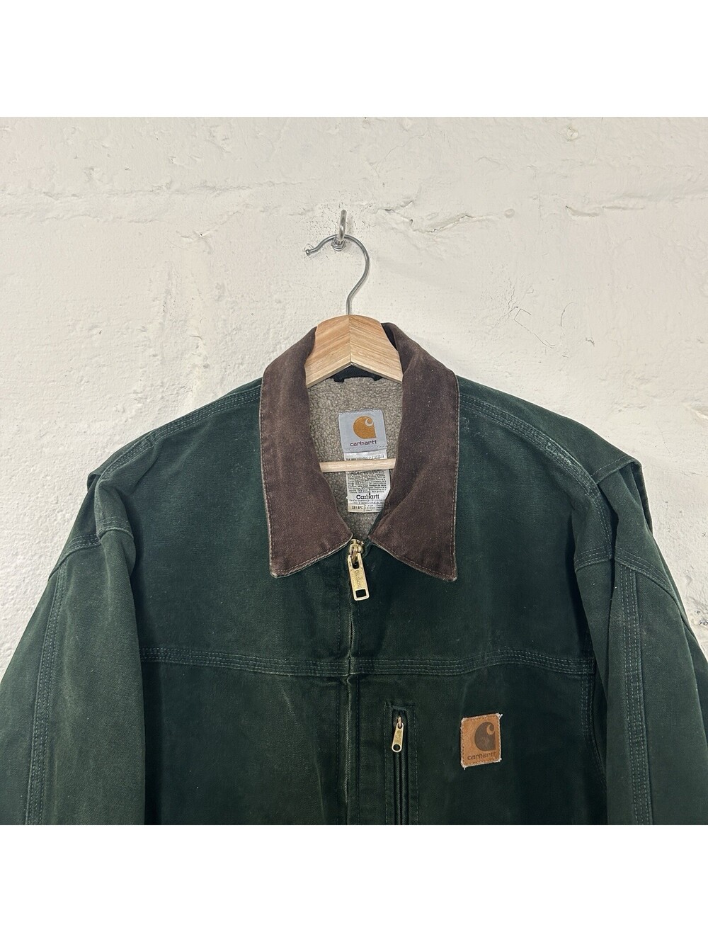 Vintage Carhartt Sherpa-Lined Ridge Coat “Spruce” C61 SPC - Picture 3 of 9